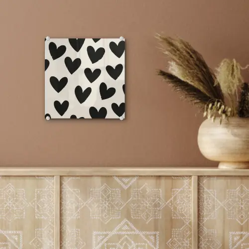 Hartjes - Zwart - Beige plexiglas 5mm klein -sfeer5