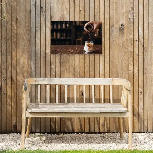 Espresso - Melk - Café Tuinposter op houten frame 2 cm dik klein -sfeer4