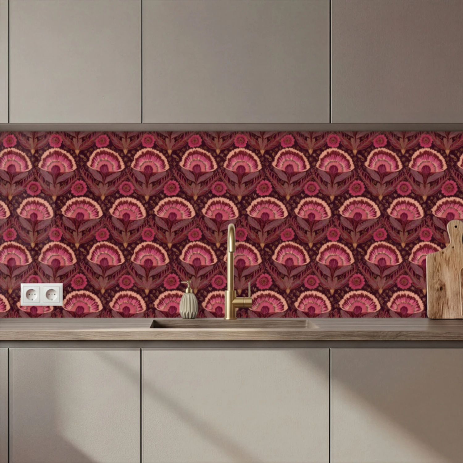 Antiek - Bloemen - Kleurrijk keuken achterwand 2 middel 871 zz_3dshopping