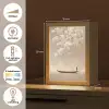 Bloesems - Wit - Boot - Minimalistisch Light Box met kabel (Tafellamp) klein -USP_NL