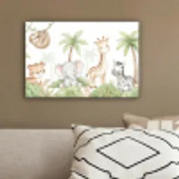 Dieren - Jungle - Pastel canvas 2cm klein -sfeer3
