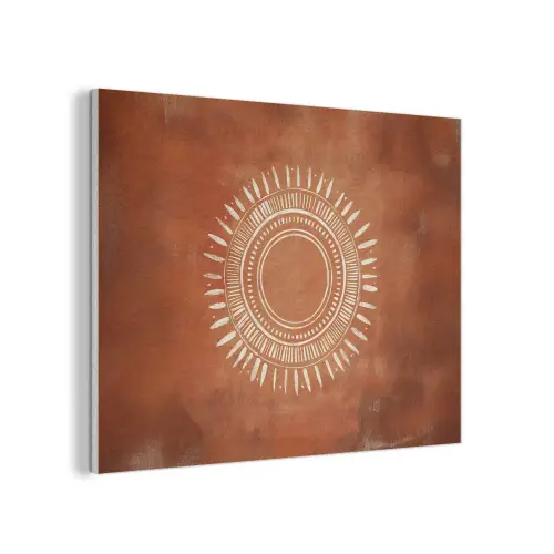 Abstract - Lijnen - Zonnestralen - Roodbruin PET vilt klein -3d