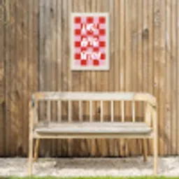 Hot - Spicy - Geruit - Rood Tuinposter op houten frame 2 cm dik klein -sfeer4