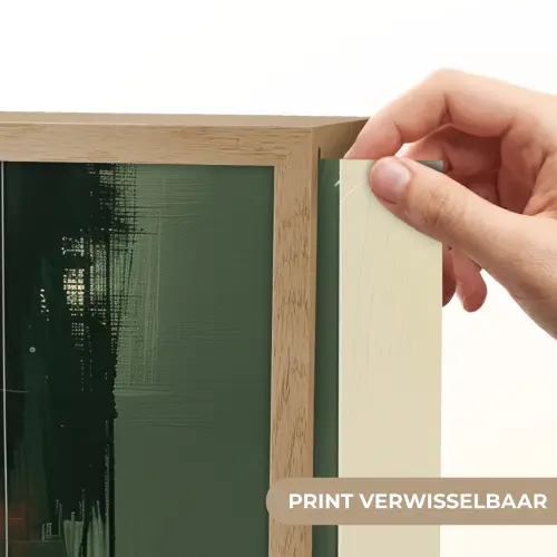 Kunst - Cirkels - Modern - Abstract Light Box met batterij (Wandlamp) middel -USP_websiteprintNL