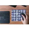 Borden - Floraal - Blauw muismat rubber klein 262 -toetsenbord
