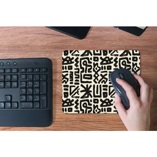 Geometrisch - Figuren - Zwart muismat rubber klein 262 -toetsenbord