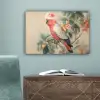 Roze kuifkaketoe - Tak met vruchten - Bladeren canvas 2cm klein -sfeer4