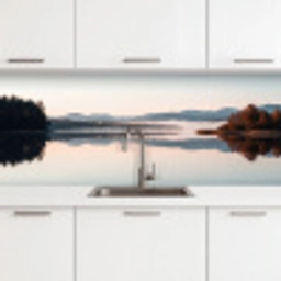 Water - Bomen - Mistlaag keuken achterwand 2 middel -3d
