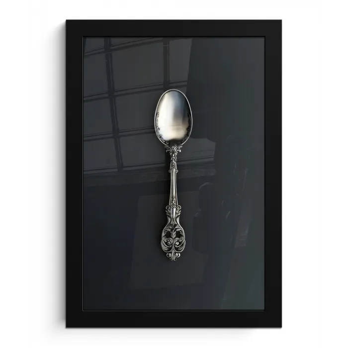Lepel - Zilver - Metaal fotolijst zwart zonder passe partout klein -3d
