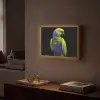 Papegaai - Veren - Opvallend - Groen Light Box met batterij (Wandlamp) middel -sfeer1