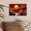 Volle maan - Landschap - Waterval canvas 2cm klein -sfeer1