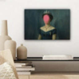 Kroon - Roze druipend verf - Portret canvas 2cm klein -sfeer6