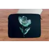Bladeren - Bloem - Glazen - Donkerblauw laptophoes neopreen klein -tafel