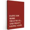 Rood - Quote - Liefde Tuinposter op houten frame 2 cm dik klein -3d
