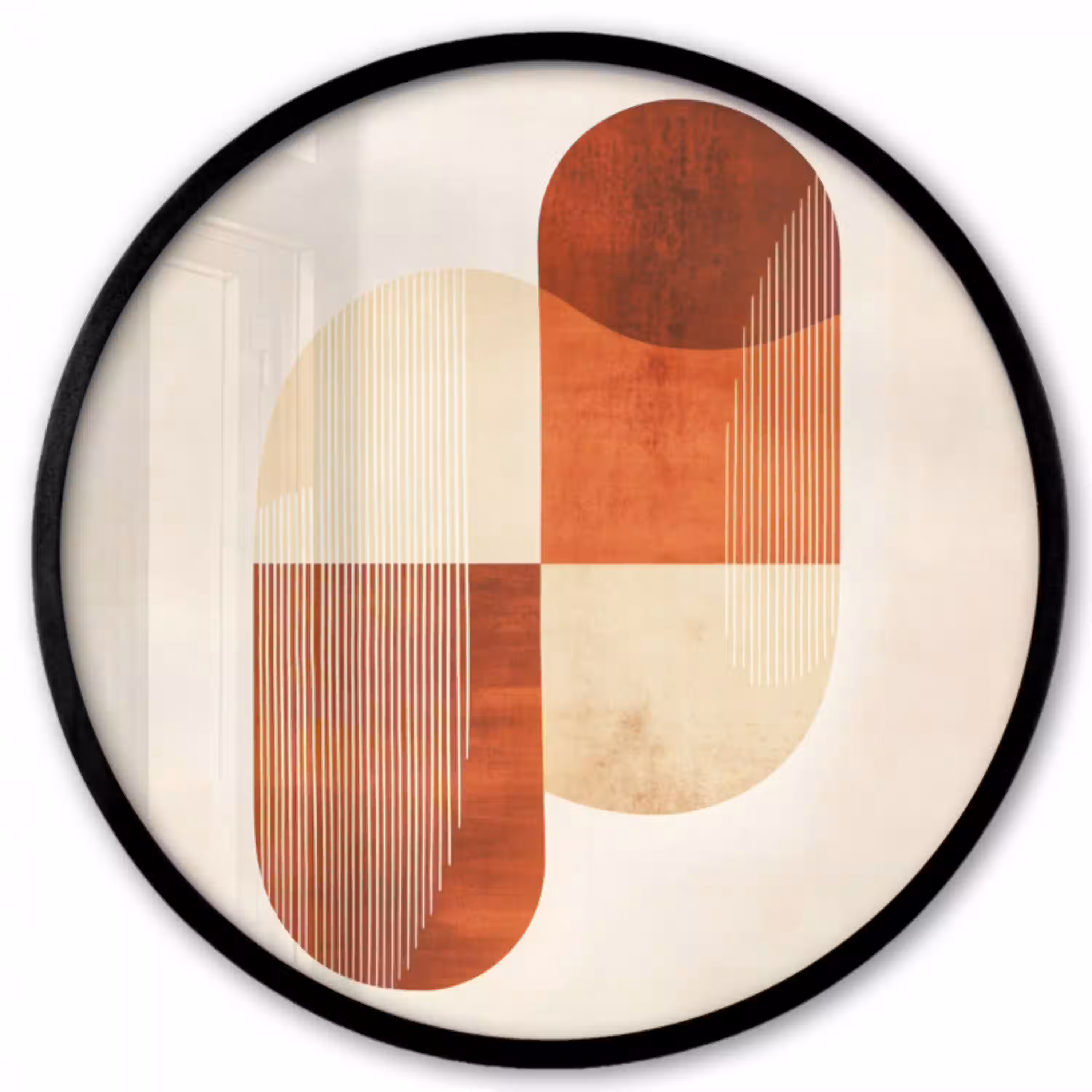Bogen - Beige - Vormen Fotolijst rond zonder passe partout klein -3d