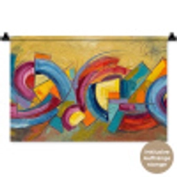Abstract - Cirkels - Schilderij - Kleurrijk - Dynamisch Wandkleed katoen klein -t3d_DE