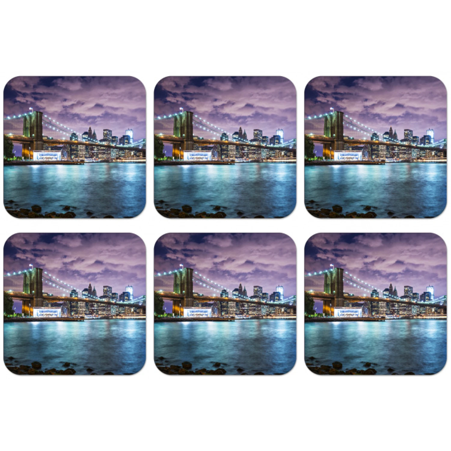 New York - Skyline - Stad - Kleuren onderzetter kurk middel -zkaufland3dotto