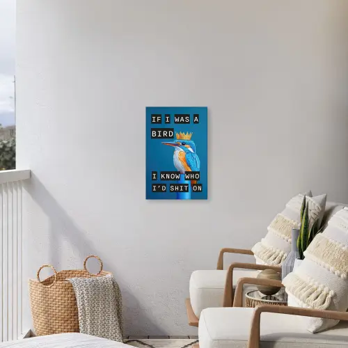 Vogel - Decoratie - Ijsvogel - Blauw Tuinposter op houten frame 2 cm dik klein -sfeer1