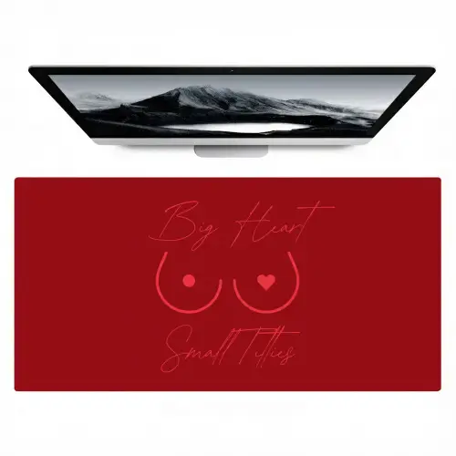 big heart small titties - Hart - Rood Muismat XXL klein -zzz3d