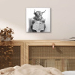Schotse Hooglander - Dier - Krant - WC aluminium wit klein -sfeer3