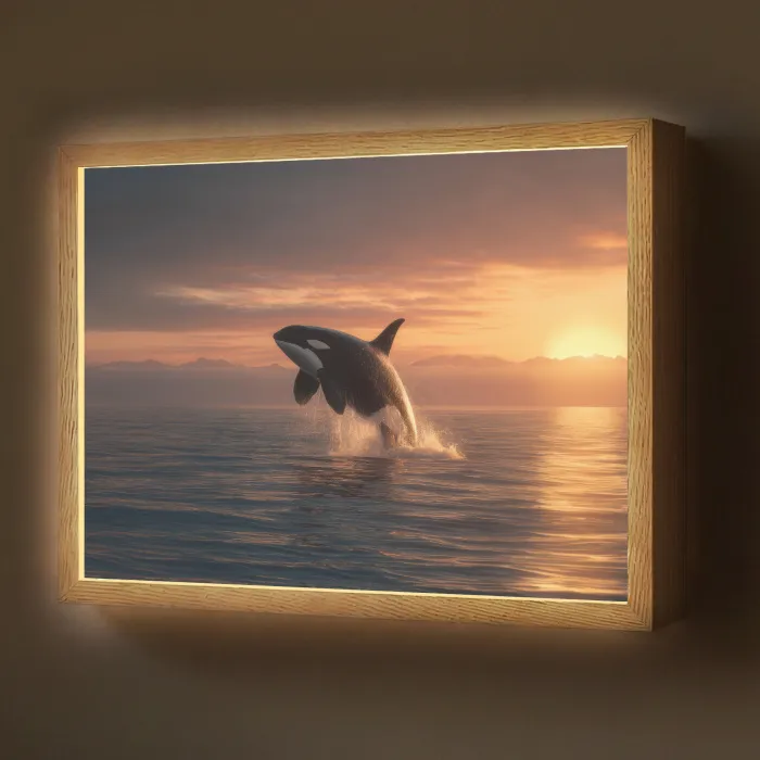 Orka - Zee - Zonsondergang Light Box met batterij (Wandlamp) middel -z3d_website