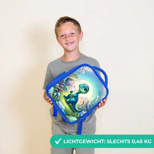 Django Dino Kinderrugzak - Blauw middel -sfeer1_NL