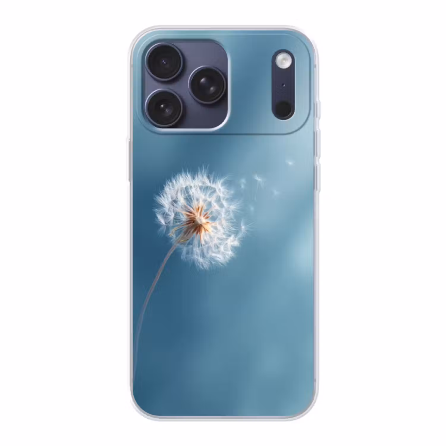 Telefoonhoesje Softcase - Paardenbloem - Wind - Blauw