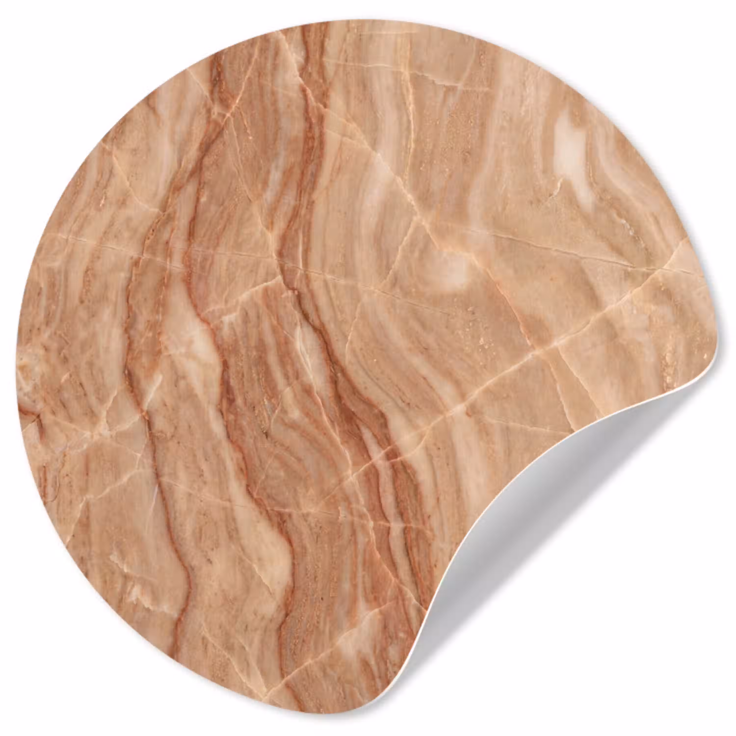 Marmer - Ader - Natuur - Abstract - Beige Wandcirkel behangsticker klein -3d