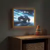 Monstertruck - Blauw - Neon - Lichten Light Box met batterij (Wandlamp kind) middel -sfeer5_kind