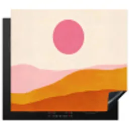 Zon - Heuvels - Abstract - Roze Inductie beschermer vinyl 3mm middel -3d