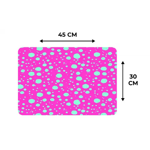 Stippen - Mint - Neon - Fuchsia Placemat vinyl groot 368 -specs