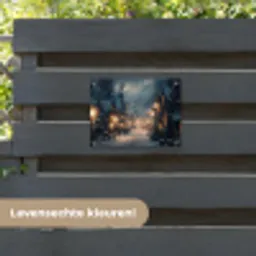 Winterdorp - Sneeuw - Donker tuinposter los doek klein -sfeer3