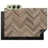 Patronen - Hout - Bruin Inductie beschemer met haakjes klein 777 -3d