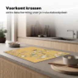 IJsvogels - Bloesem - Geel Inductie beschermer vinyl 3mm klein -sfeer1