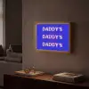 Blauw - Daddy's - Blokletters Light Box met batterij (Wandlamp) middel -sfeer1
