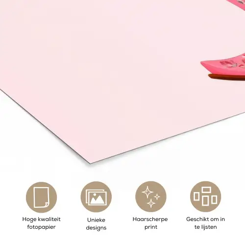 Cowboylaarzen - Roze - Boeket - Bloemen poster papier klein -closeup_NL