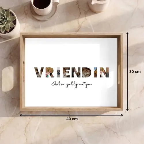 Vriendin - Lettercollage Dienblad Rechthoek middel -USP_Formaat