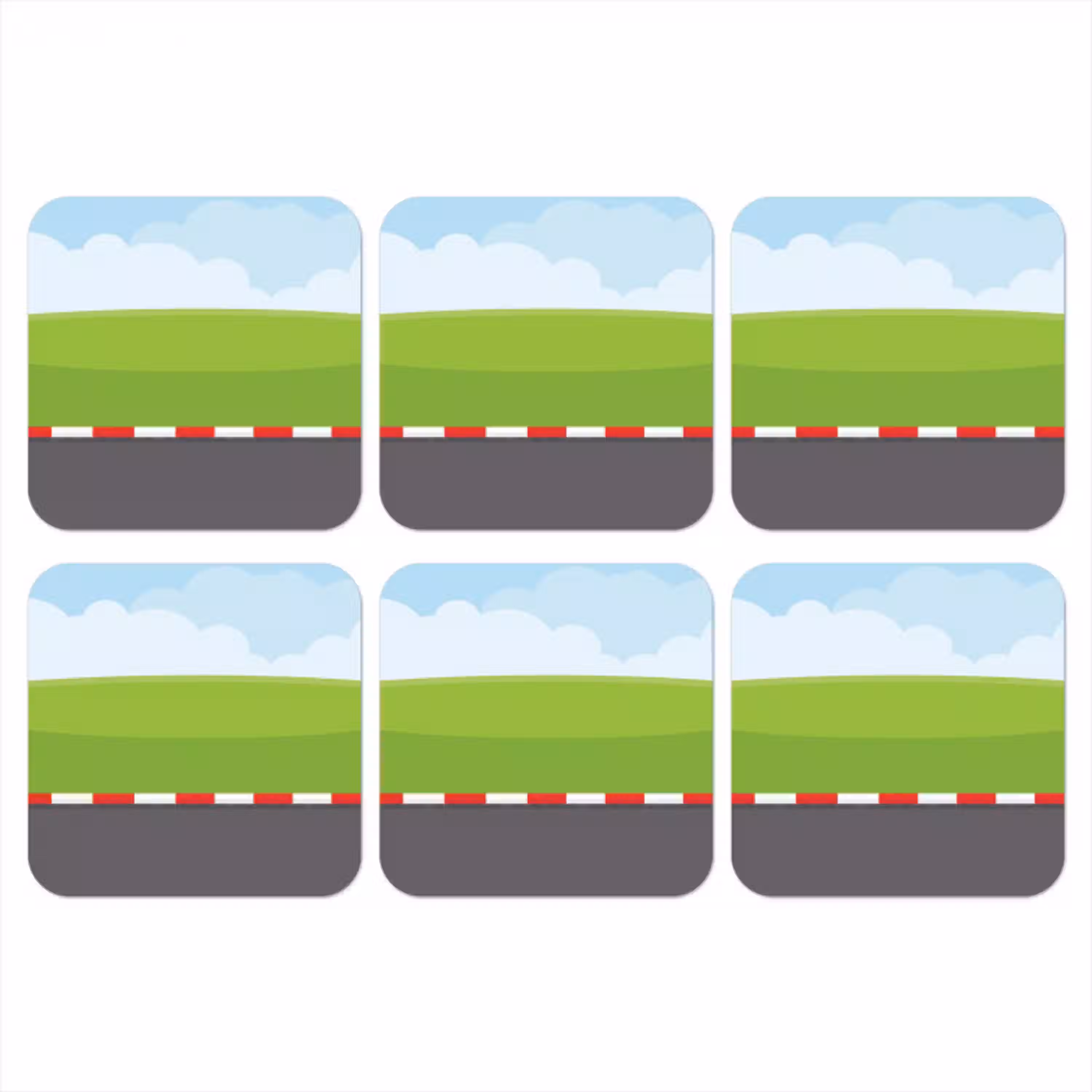 Racebaan - Illustratie - Sport - Kleurrijk onderzetter kurk middel -3d