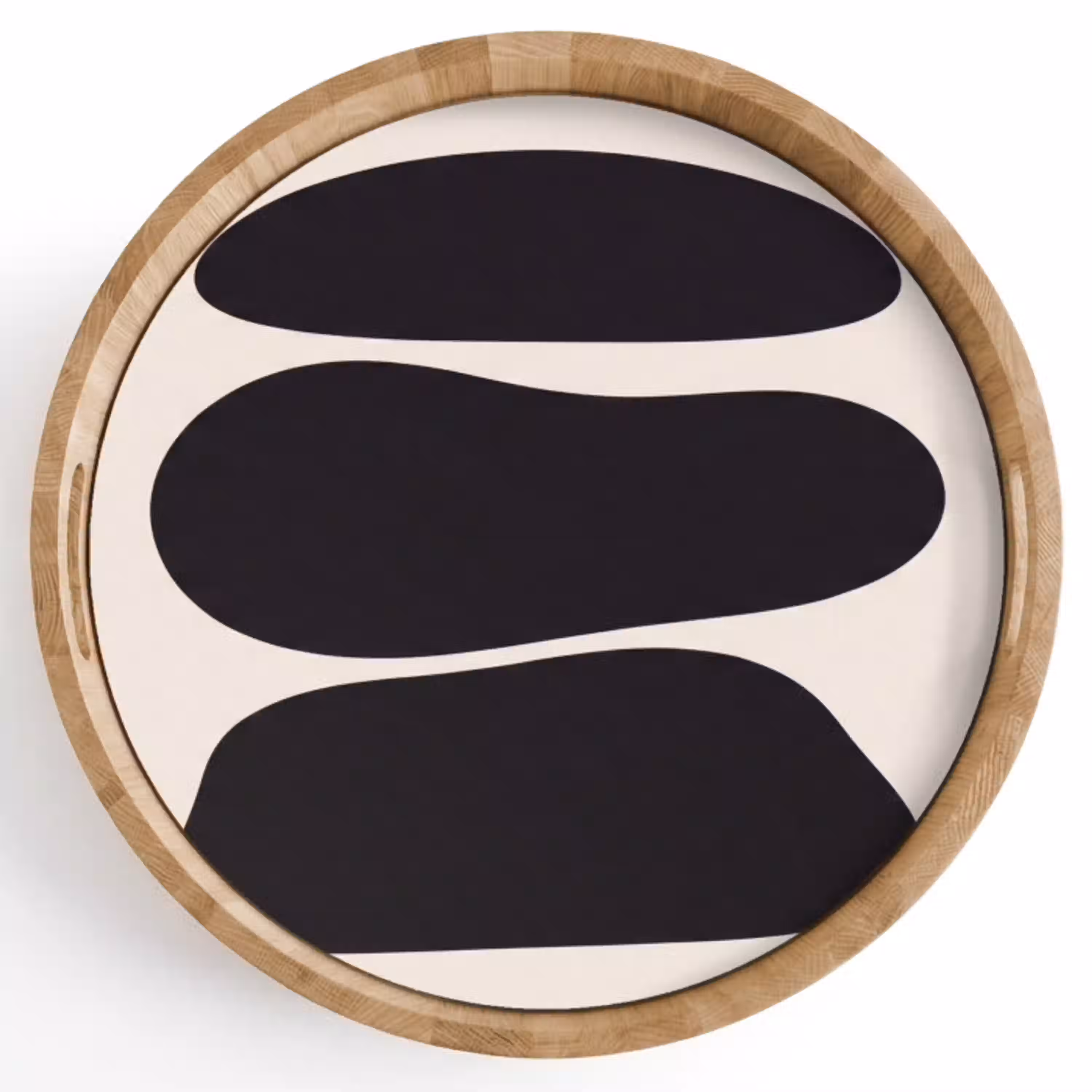 Vormen - Organisch - Zwart Dienblad Rond middel -z3d_shopping
