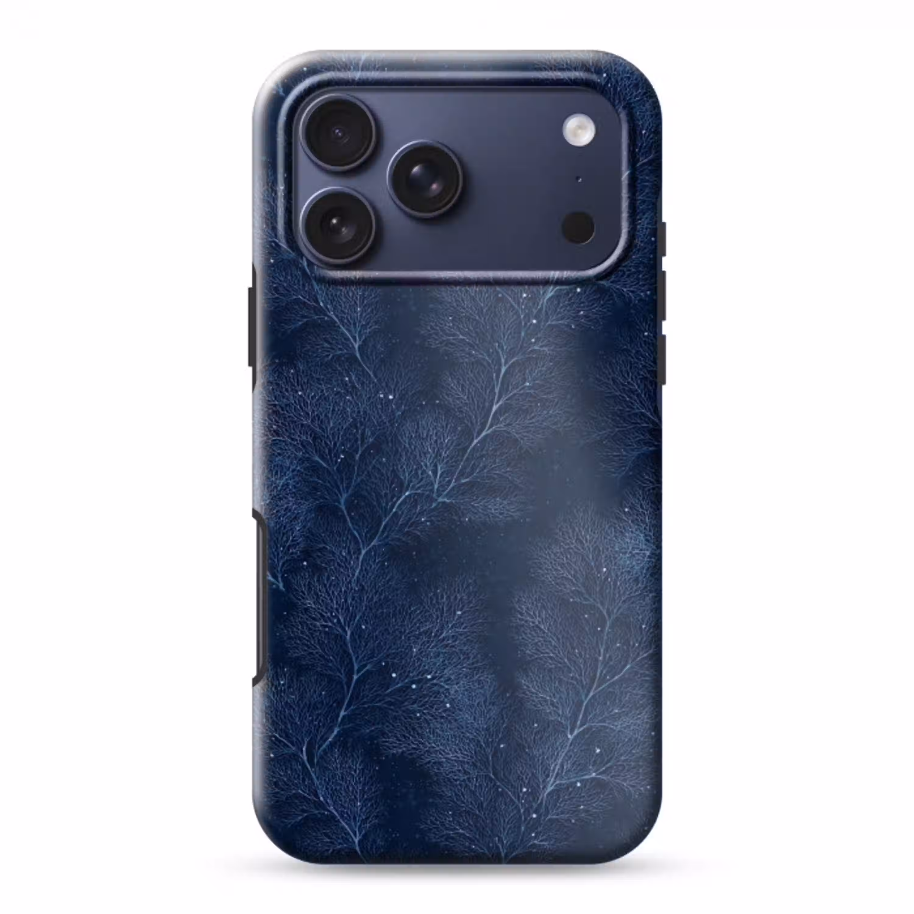 Koraal - Takken - Patroon - Nachtblauw Toughcase MagSafe Apple iPhone 17 Pro Max klein 1019 -3d