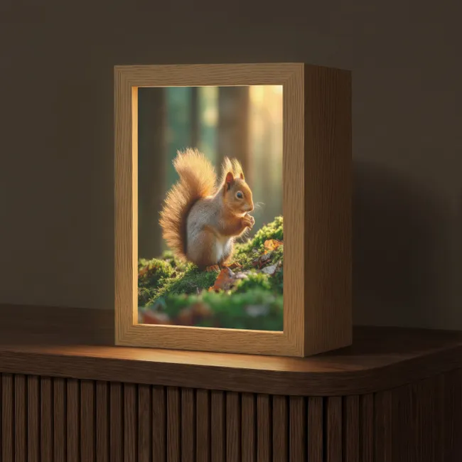 Eekhoorn - Nootje - Gras Light Box met kabel (Tafellamp) klein -z3d_website