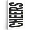Retro - Cheers - Zwart - Decoratie Tuinposter op houten frame 2 cm dik klein -3d