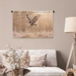 Buizerd - Roofvogel - Natuur - Bruin Wandkleed katoen middel -sfeer4