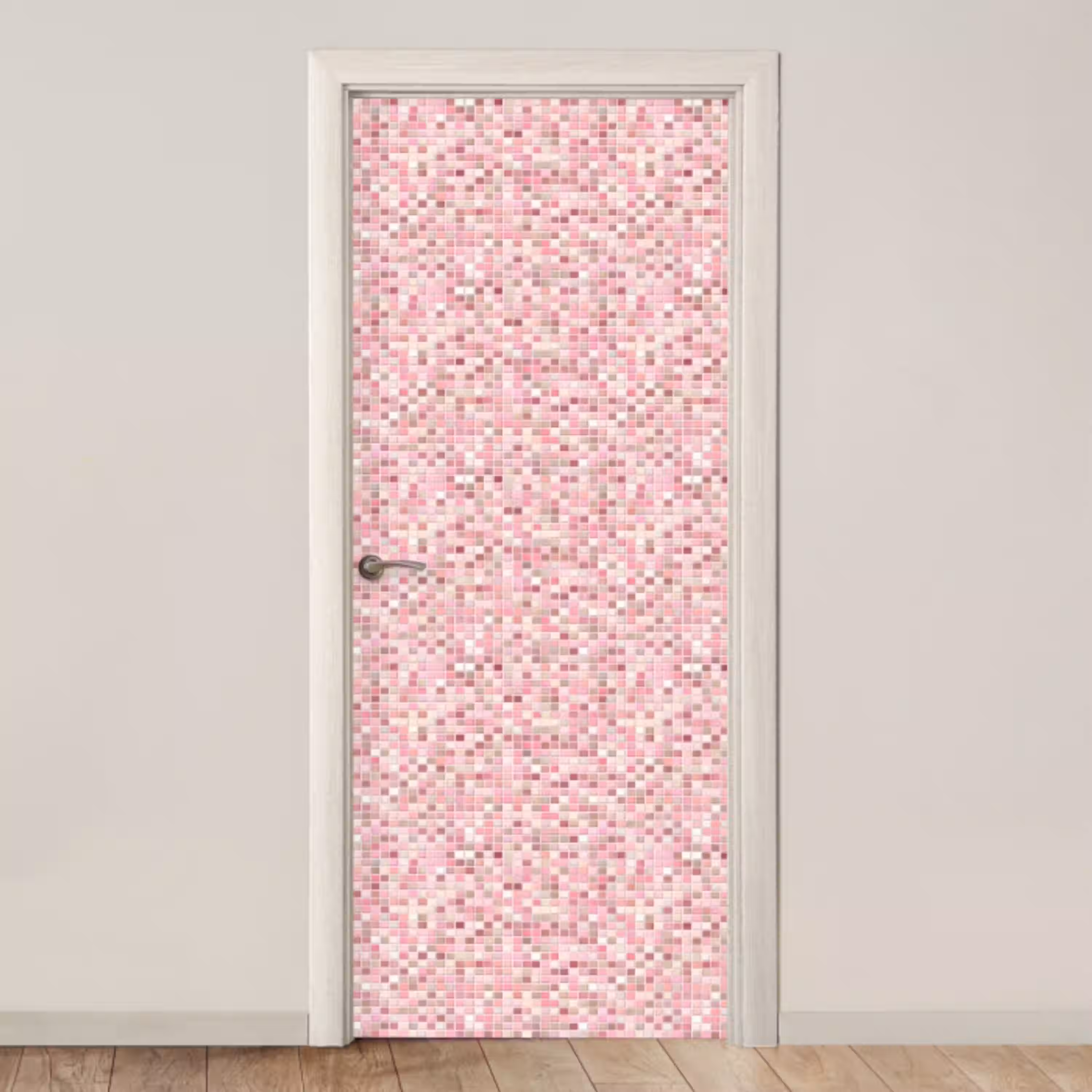 Mozaïek - Patroon - Roze deurposter klein 289 -3d_beige