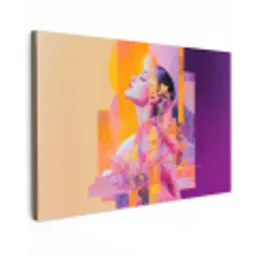 Abstract - Portret - Vrouw - Kleurrijk canvas 2cm klein -z3d