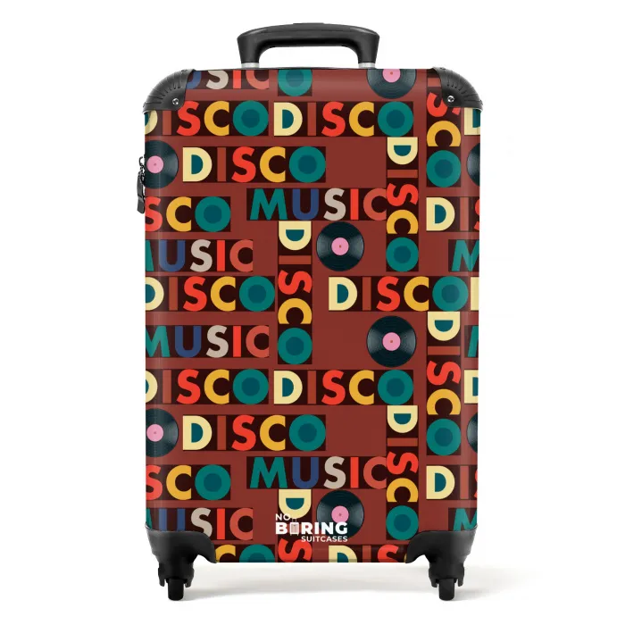 Retro disco 70s tekst patroon kleurrijk NBS - Handbagage koffer - Kinderen Unisex middel -productfoto_recht