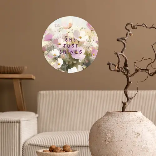 Quote - Bloemen - Schilderachtig Wandcirkel behangsticker klein -sfeer1