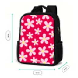 Madeliefjesmania hotpink Rugzak - Zwart middel -productfoto_formaten