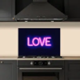 Neon - Love - Valentijn keuken achterwand spatscherm klein -sfeer1