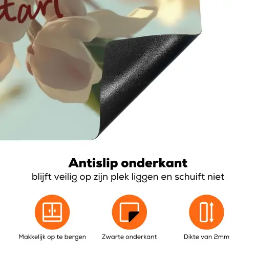 Bloesems - Zonlicht - Quote - Wit Inductie beschermer vinyl 3mm klein -zzzzzzz-td-onderkant